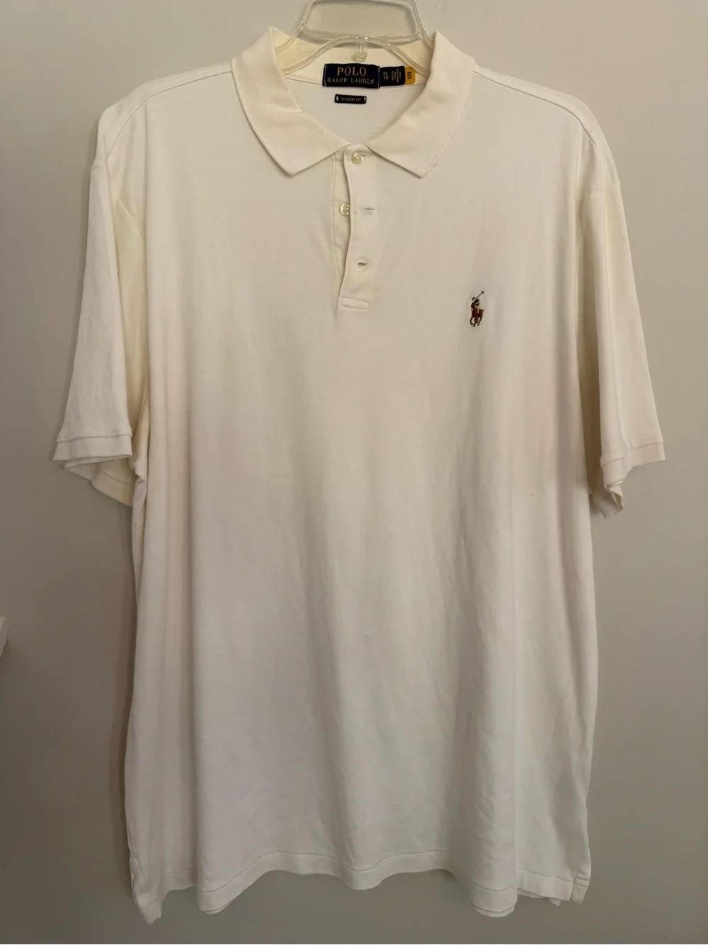 Polo by Ralph Lauren Men's Cream Classic Fit Polo Shirt size XL
